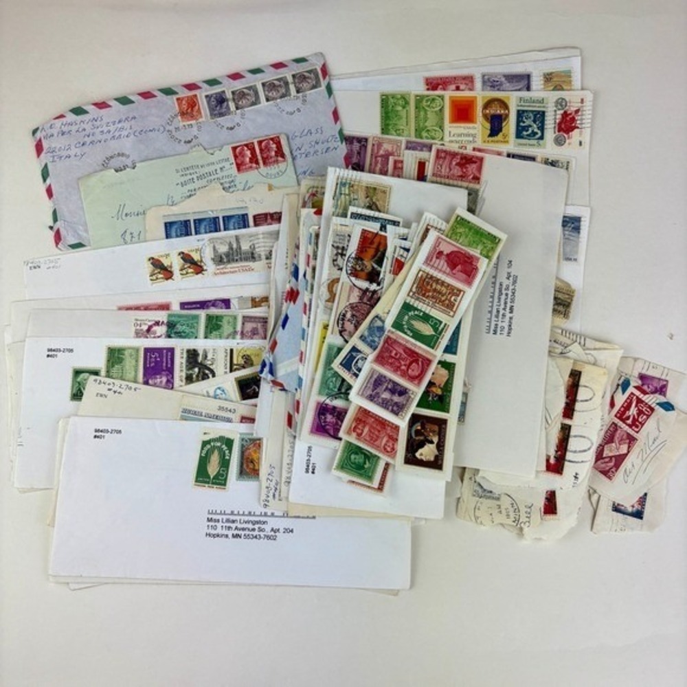 Vintage Stamp Collection Lot International Domestic Airmail Envelopes Ephemera
